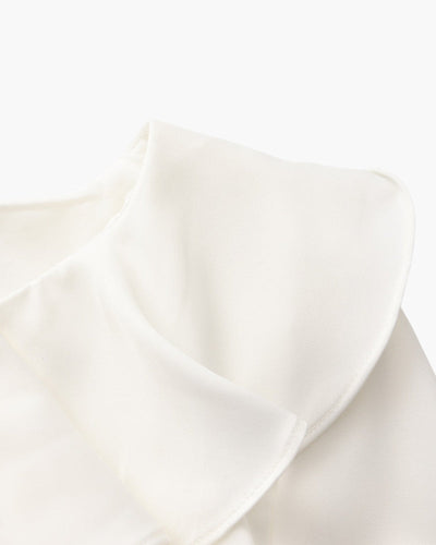 Perlenknopf Rüschenshirt Midi-Kleid