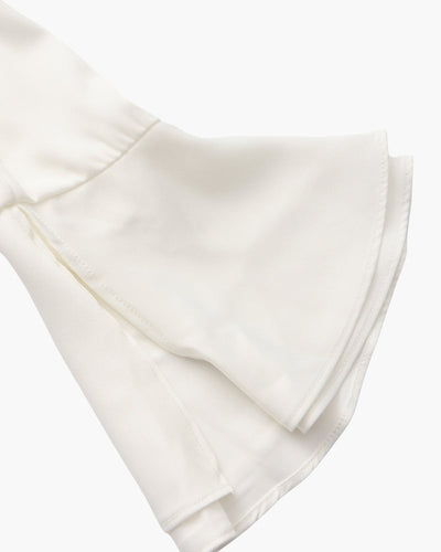 Perlenknopf Rüschenshirt Midi-Kleid