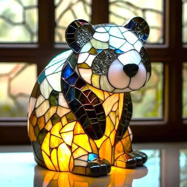 Loustic – Magische Panda-Lampe aus buntem Glas